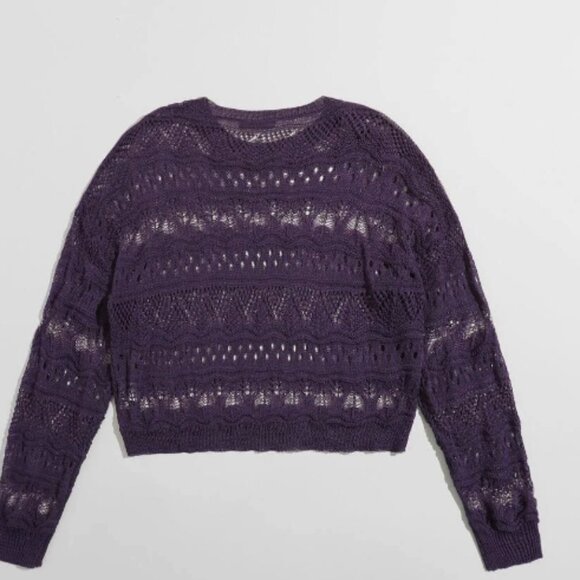 3/$35 shein lune drop shoulder open knit sweater - Picture 6 of 9